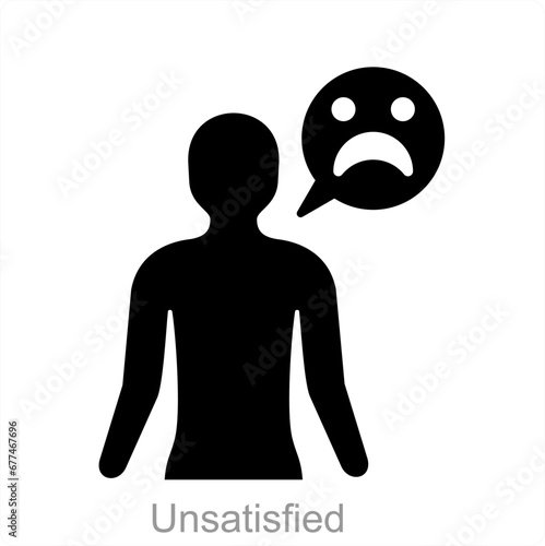 Unsatisfied and disappointed icon concept