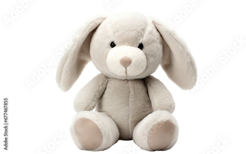 Stuffed Bunny with Soft Ears on transparent background, PNG Format