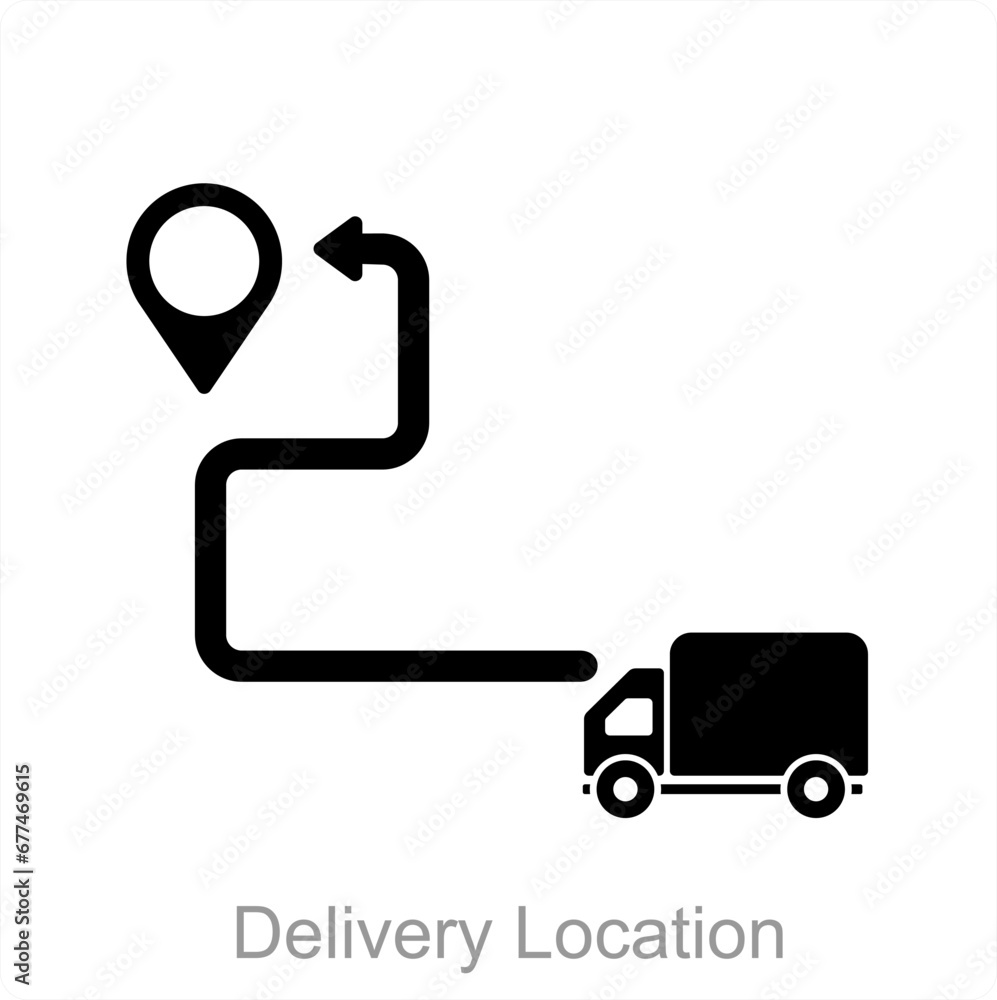 Delivery Location and map icon concept Delivery Location and map icon concept