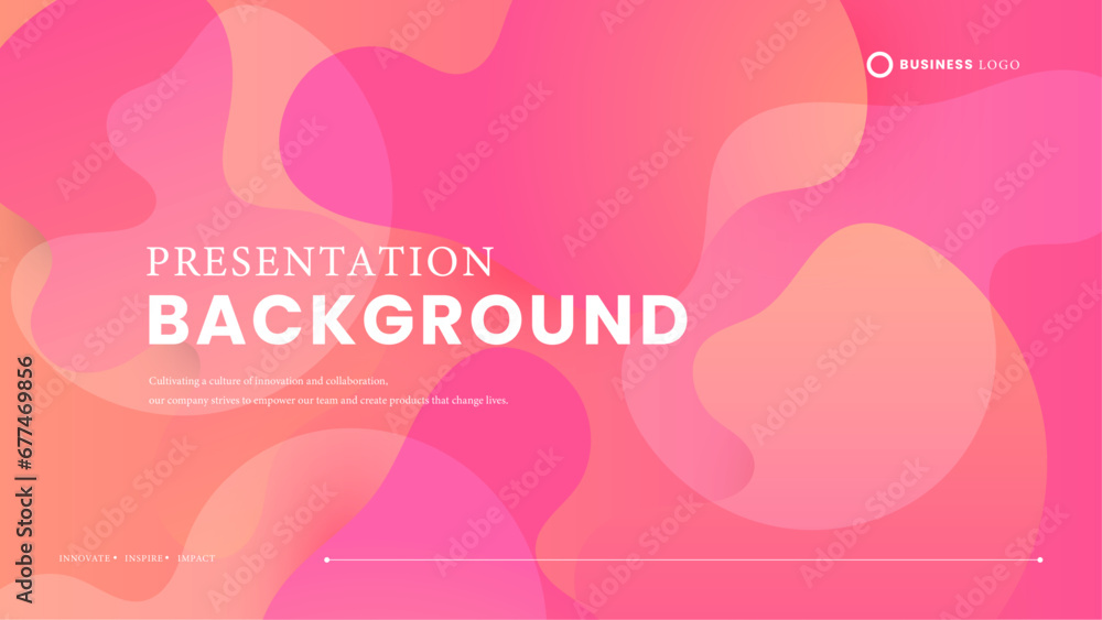 Pink and peach vector simple minimalist style background design with waves and liquid