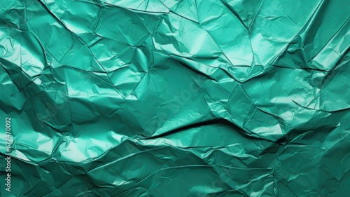 Wallpaper Mural Crumpled foil texture background. Wrapping paper backdrop. Vibrant colors design. Green color. Torontodigital.ca