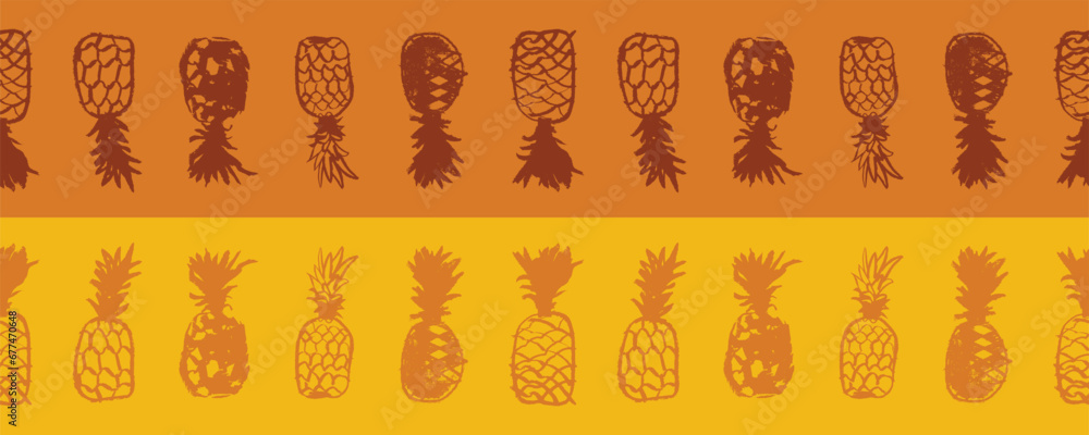 Beautiful banner and label template with pineapple border. Vector ...