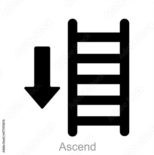 Ascend and way icon concept