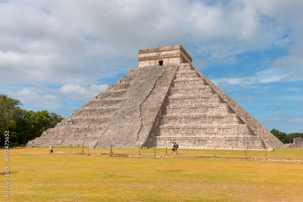 Famous El Castillo pyramid with shadow of serpent at Maya archaeological site of Chichen Itza in Yucatan, Mexico Famous El Castillo pyramid with shadow of serpent at Maya archaeological site of Chichen Itza in Yucatan, Mexico