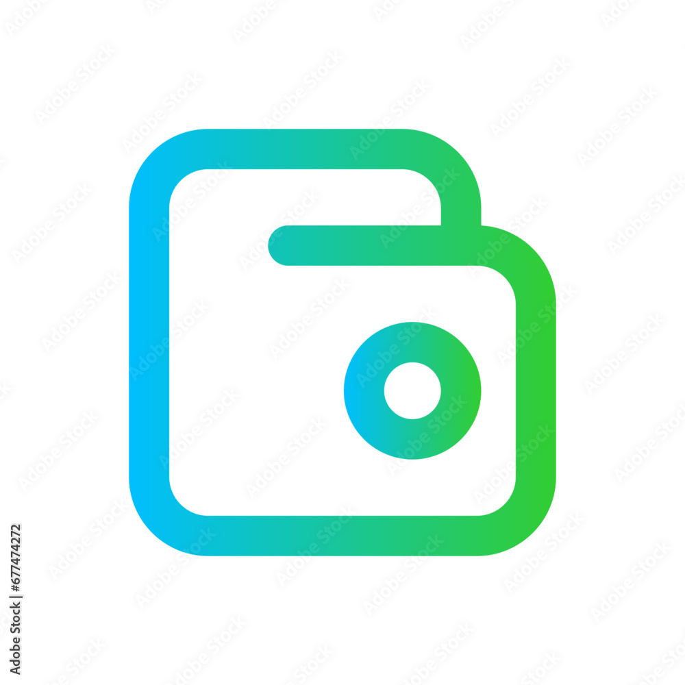 Wallet finance icon with blue and green gradient outline style. wallet, money, finance, business, payment, bank, financial. Vector Illustration Wallet finance icon with blue and green gradient outline style. wallet, money, finance, business, payment, bank, financial. Vector Illustration