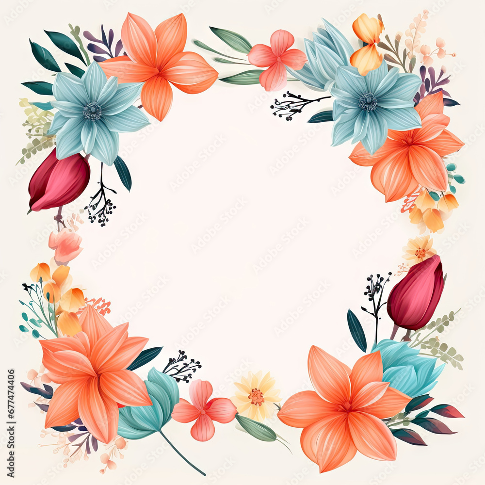 Fototapeta premium Spring Template with colorful Flowers