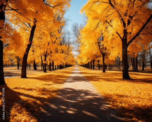 autumn trees in the park © Ginja