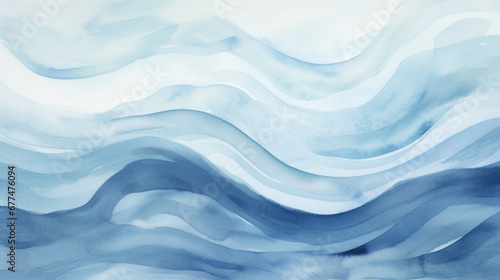 Luminous Watercolor Blue Wave Pattern