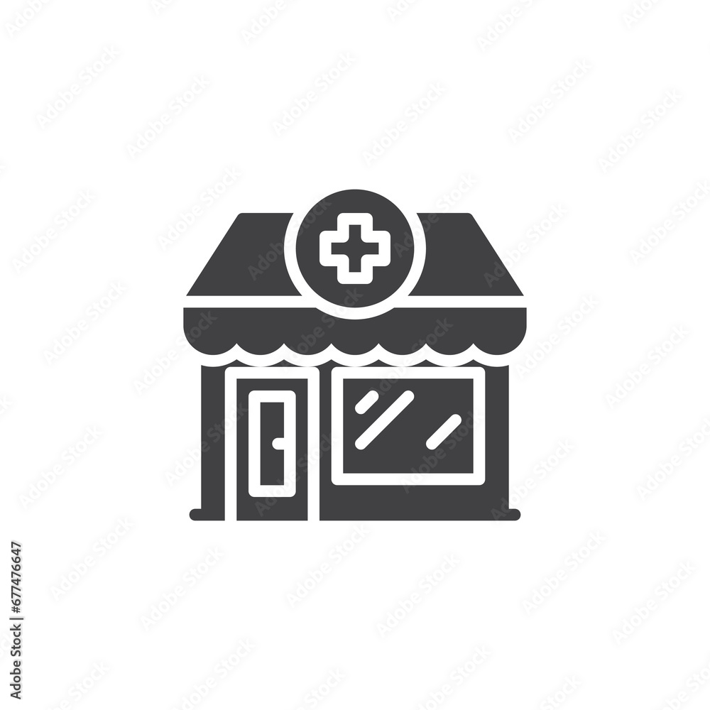 Pharmacy store vector icon Pharmacy store vector icon