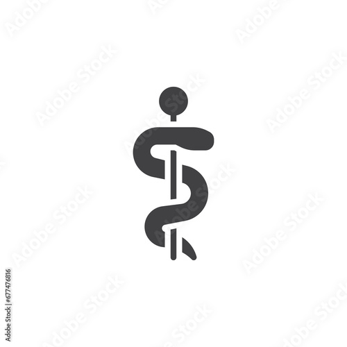 Staff of asclepius vector icon