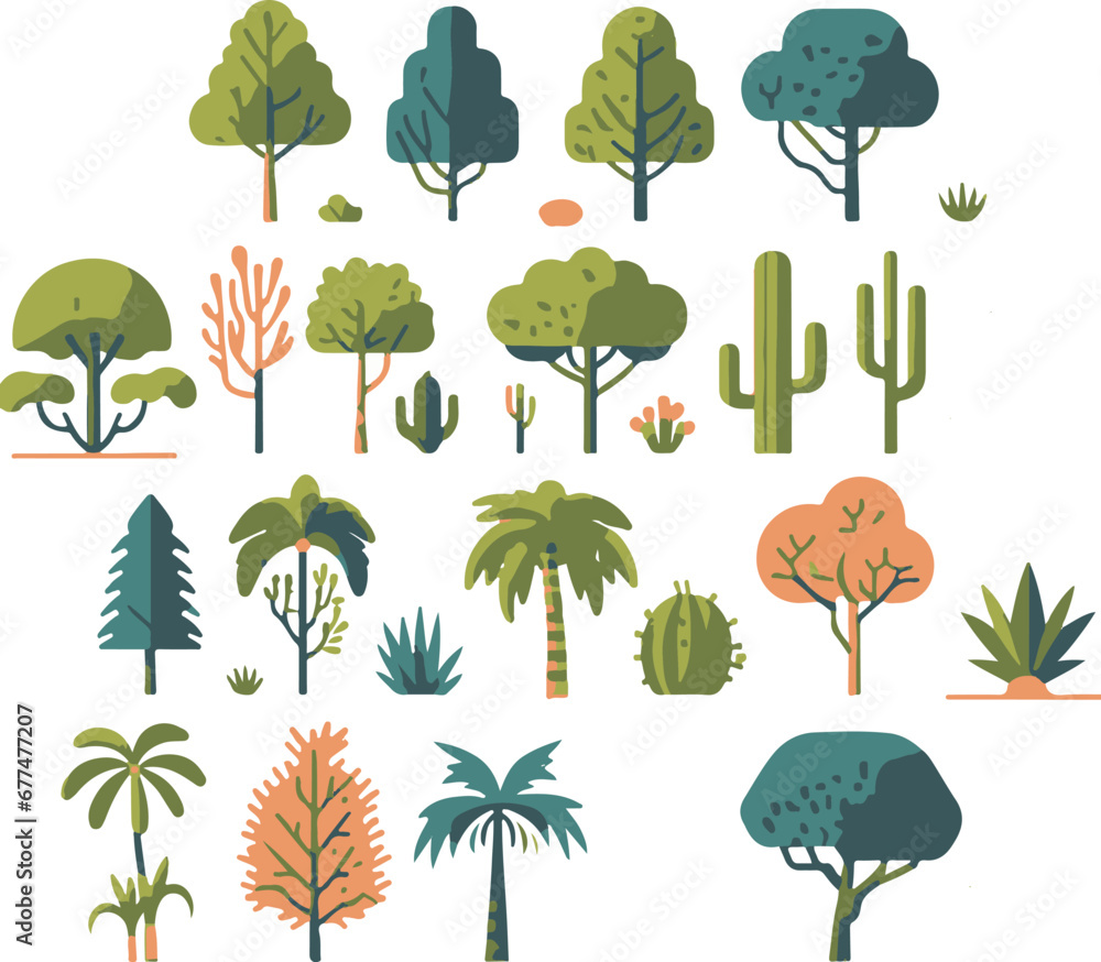 Fototapeta premium set of trees vector