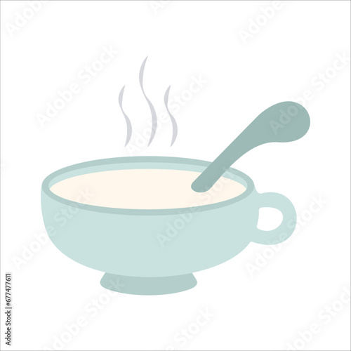 hot soup flat icon. food icon in modern material design style for web and mobile use