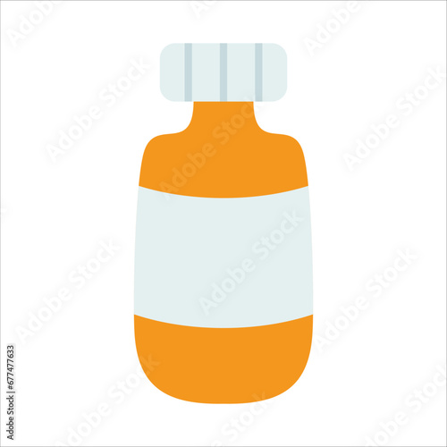 Medicine bottle isolated medicine bottle on white background. Pill bottle. Medicine container. Flat style vector illustration.