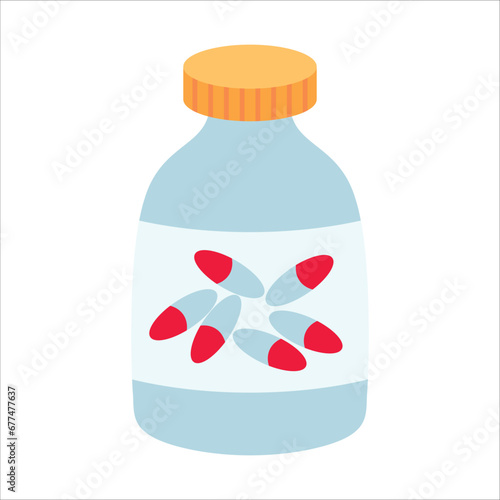 Flat design isolated vector prescription bottle icon for web and mobile apps