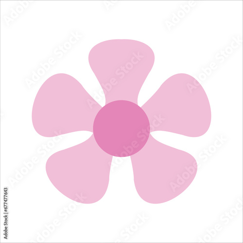 Set of vector decorative flower icons in flat style. Spring flowers silhouette collection. Floral clipart illustration