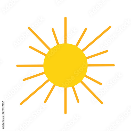 Sun with rays line icon design. Vector illustration