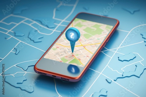 Telephone concept, online delivery, package delivery, fast parcel delivery on mobile, online order tracking with map