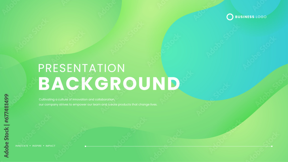 Green vector simple minimalist style background design with waves and liquid
