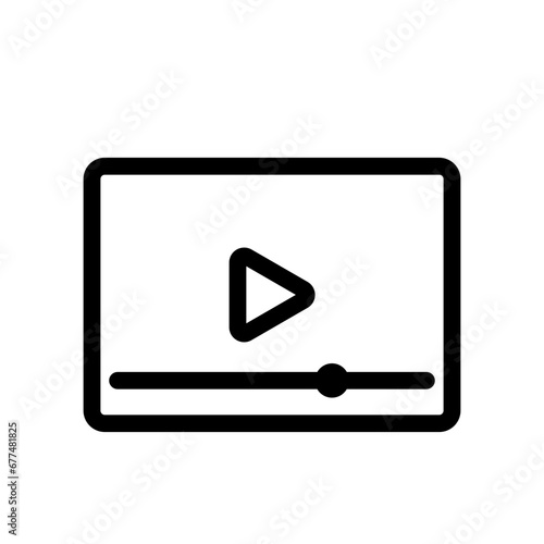 Video ads digital marketing icon with black outline style. video, marketing, business, advertising, digital, media, concept. Vector Illustration