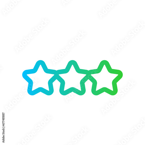 Rating digital marketing icon with blue and green gradient outline style. rate, business, inflation, investment, interest, finance, financial. Vector Illustration