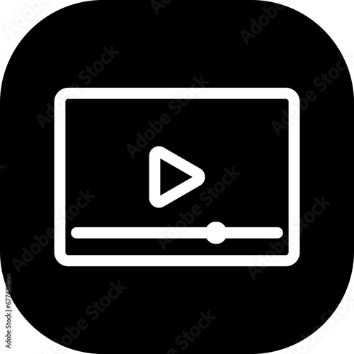 Video ads digital marketing icon with black filled line outline style. video, marketing, business, advertising, digital, media, concept. Vector Illustration