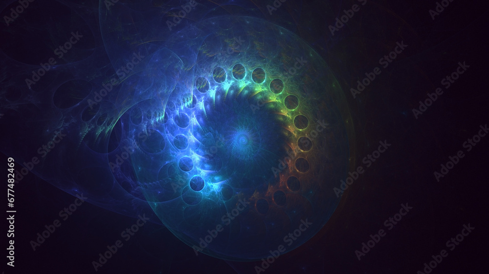3D manual rendering abstract round hole light background 3D manual rendering abstract round hole light background