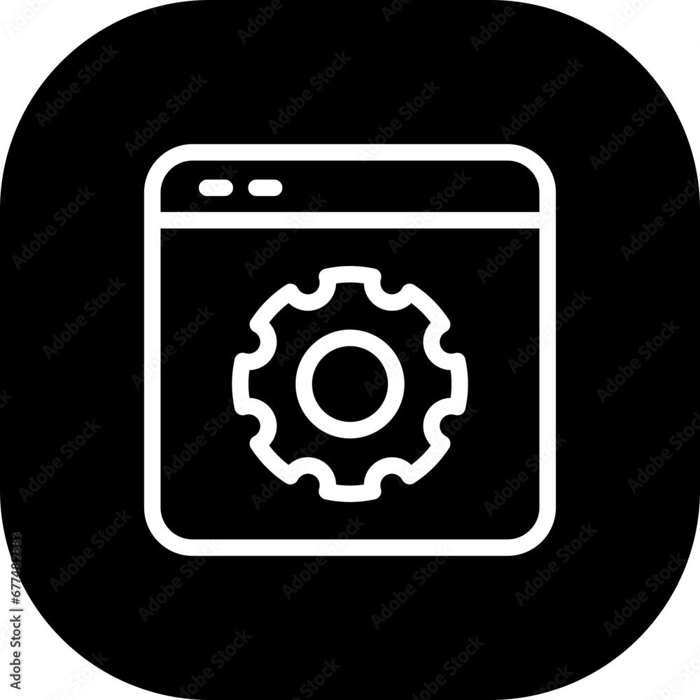 Web setting digital marketing icon with black filled line outline style. web, business, technology, gear, element, cog, cogwheel. Vector Illustration