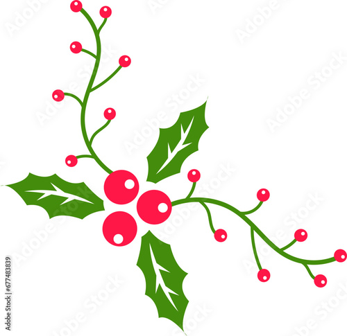 Holly leaf for Christmas decoration vector illustration