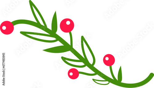 Holly for Christmas decoration element