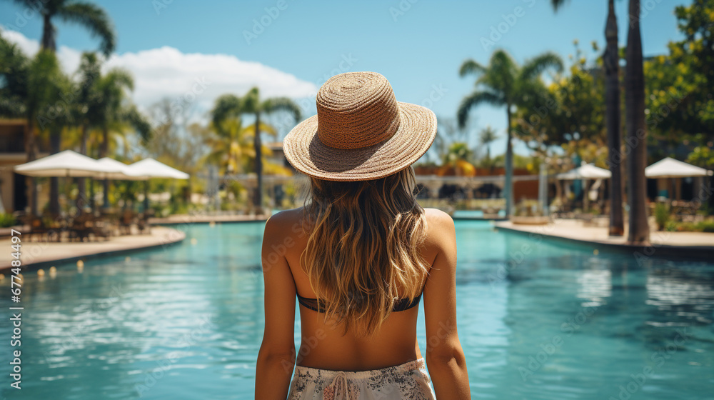 person in the pool HD 8K wallpaper Stock Photographic Image 