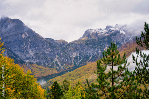 Beautiful autumnal scenery of Thethi National Park in Northern Albania. 