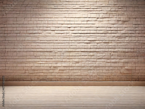 empty room with brick wall and floor background