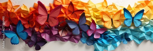 Colors Rainbow Pattern Multicolored Butterflies , Banner Image For Website, Background Pattern Seamless, Desktop Wallpaper © Pic Hub