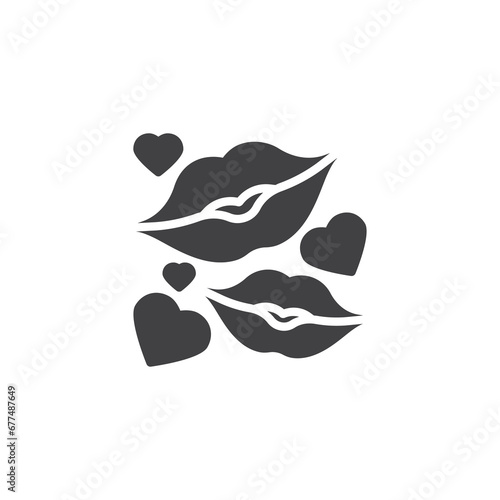 Love kisses vector icon