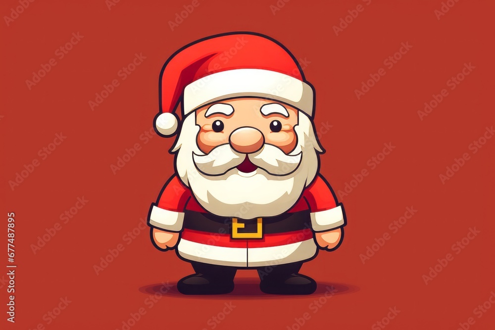 Santa Claus in the style of flat illustration, 8-bit 2D Santa Claus in the style of flat illustration, 8-bit 2D