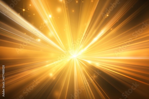 Gold light rays effect background, Generative AI