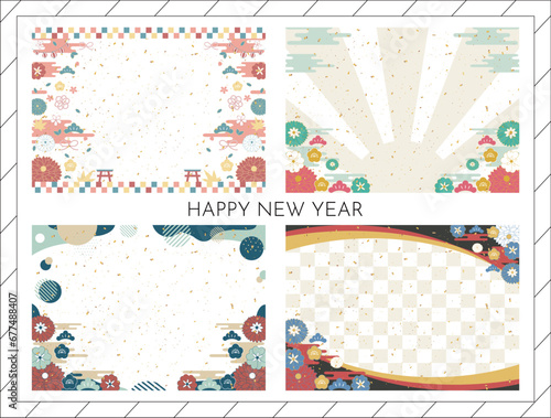 新年に使いやす和風フレームセット