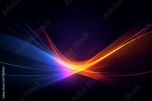 Abstract light lines effect background, Generative AI