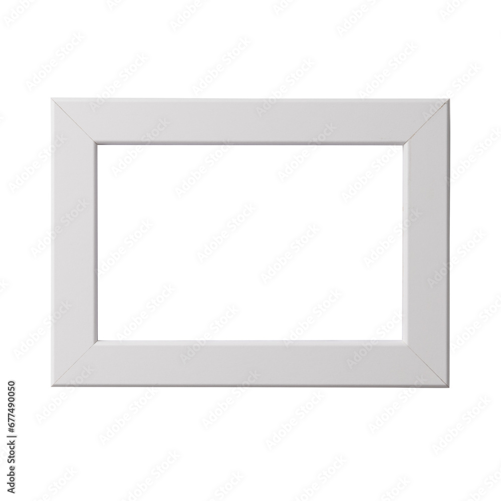 White blank picture frame, realistic horizontal picture frame. Empty white picture frame, mockup template isolated on white background. White blank picture frame, realistic horizontal picture frame. Empty white picture frame, mockup template isolated on white background.