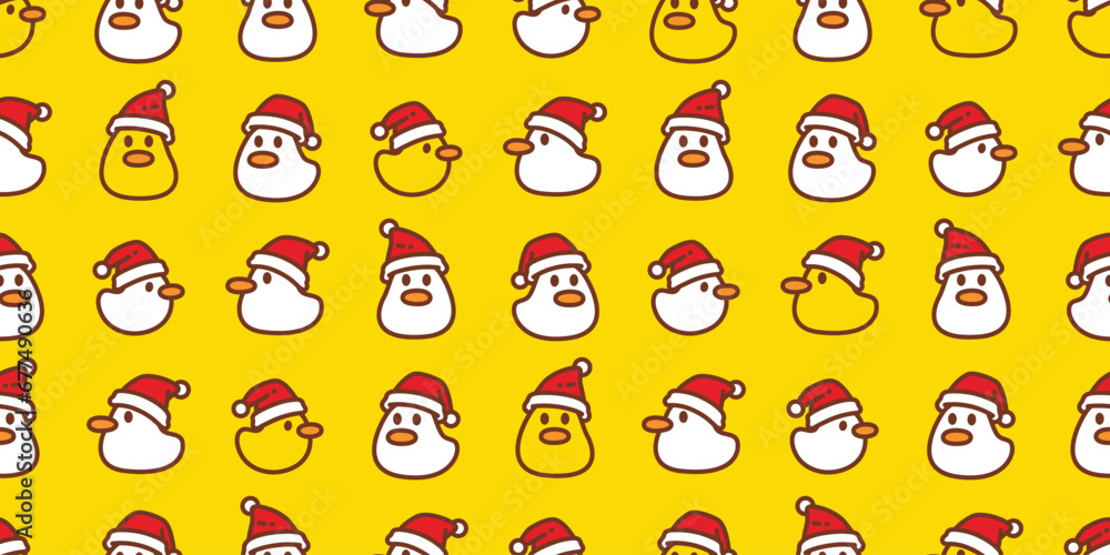 duck seamless pattern santa claus hat christmas rubber duck chicken bird vector pet wrapping paper doodle cartoon animal farm tile wallpaper repeat background illustration scarf isolated design duck seamless pattern santa claus hat christmas rubber duck chicken bird vector pet wrapping paper doodle cartoon animal farm tile wallpaper repeat background illustration scarf isolated design