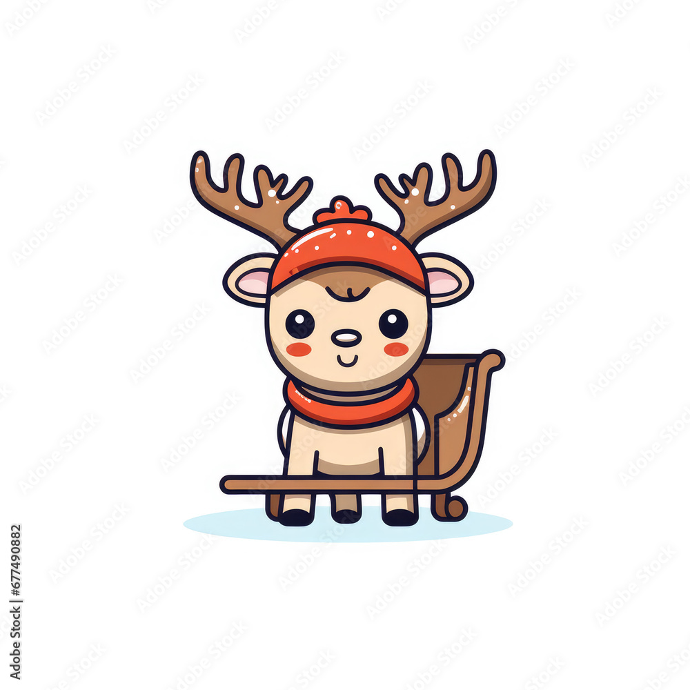 reindeer with santa hat reindeer with santa hat