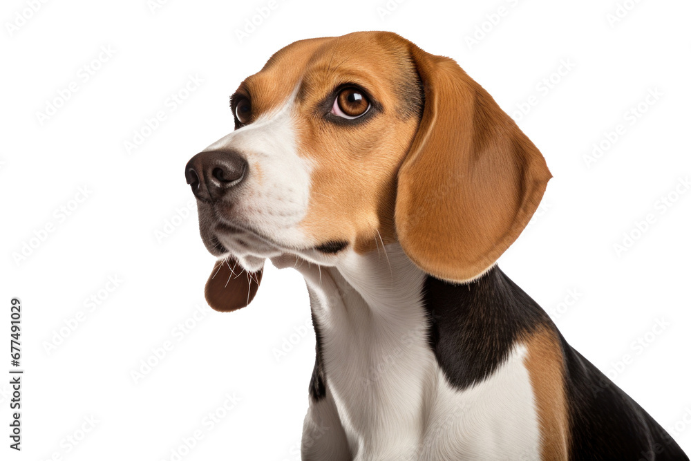 A  beagle dog isolated on transparent background.