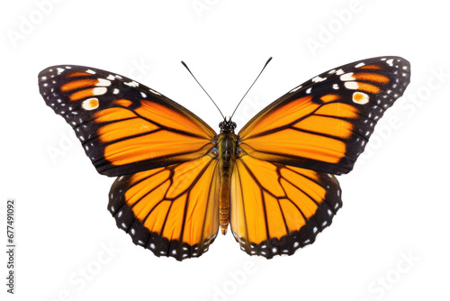 A beautiful butterfly flying isolated on transparent background. © tong2530