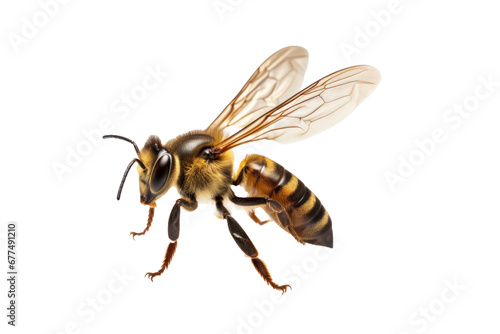 A bee flying isolated on transparent background.