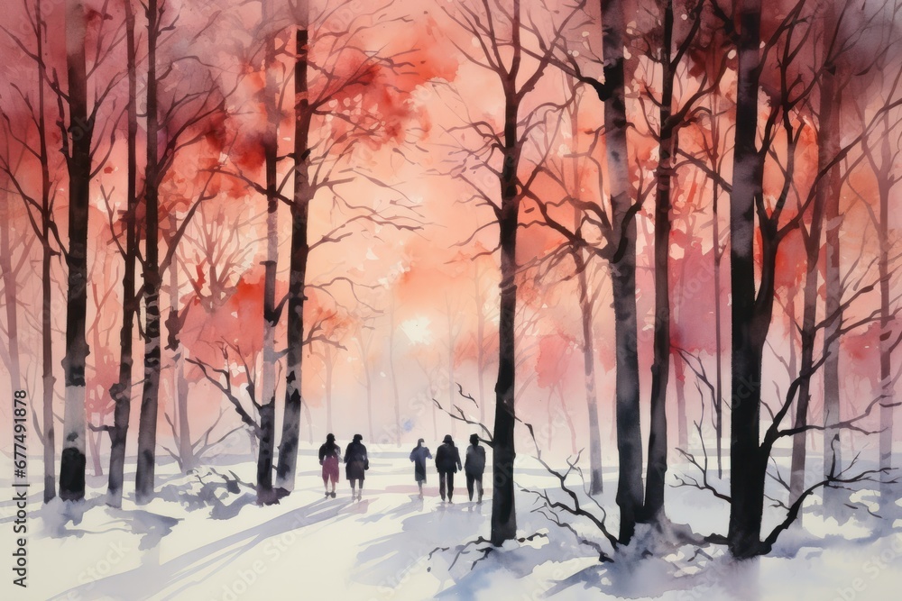 Silhouettes: Use the long shadows and stark contrasts of winter to create captivating silhouettes against the snow. - Generative AI Silhouettes: Use the long shadows and stark contrasts of winter to create captivating silhouettes against the snow. - Generative AI