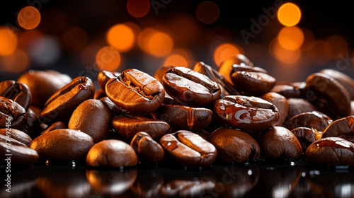 coffee beans background HD 8K wallpaper Stock Photographic Image