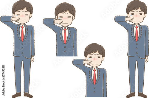 涙ぐむビジネスマン男性