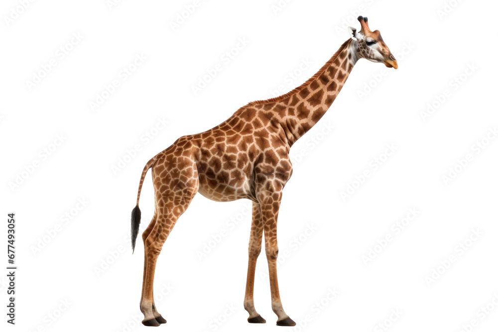 Fototapeta premium A giraffe isolated on transparent background.
