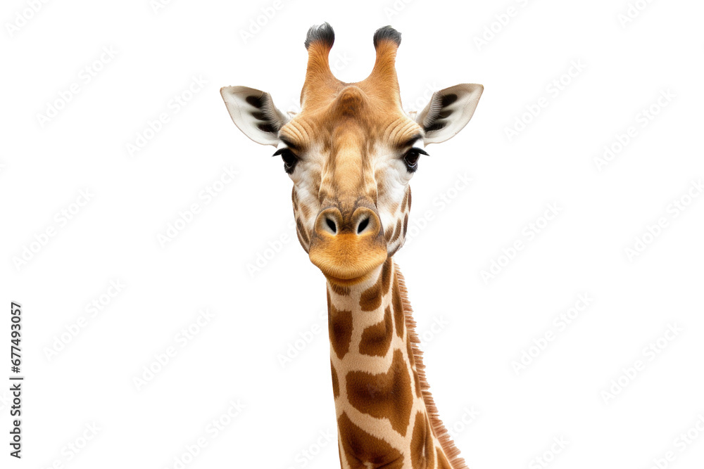 A giraffe isolated on transparent background.