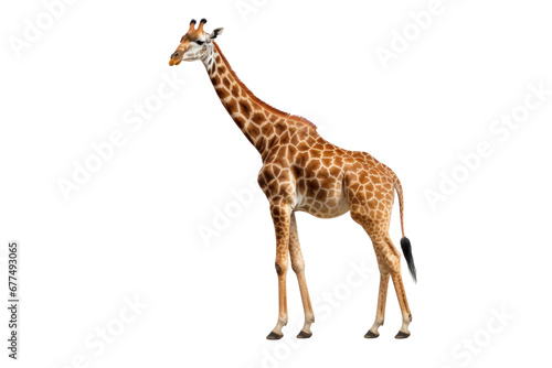 A giraffe isolated on transparent background.
